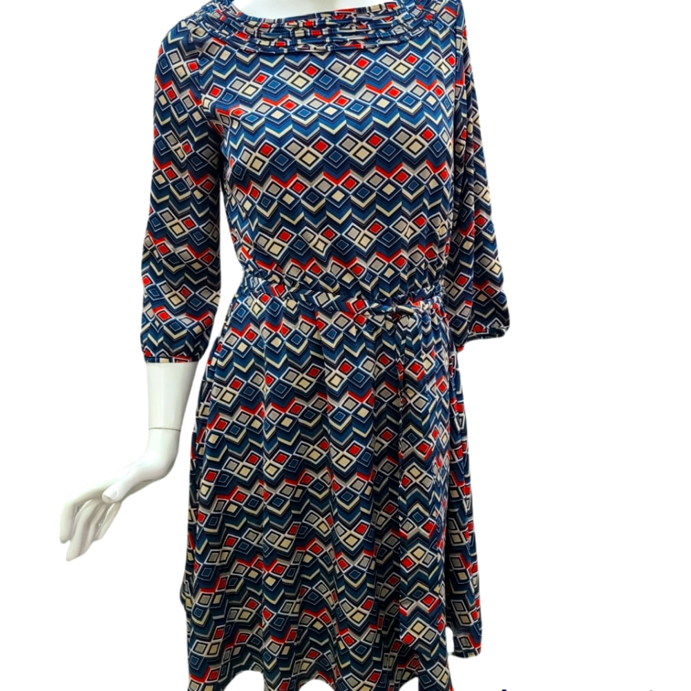 Banana Republic Horizontal Diamonds Patterned Petite Dress Size 00
